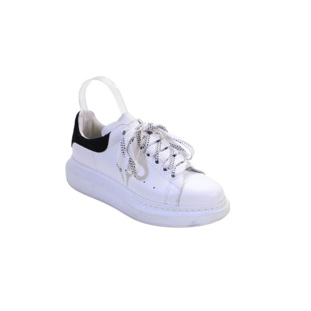 Alexander McQueen Womens Lace Up Logo Back Low Top Sneakers White Size 37.5